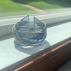 3/$5 Blue and Silver Beaded Bangle